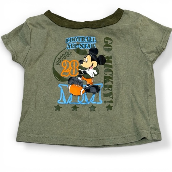 Disney Other - Vintage Mickey Mouse All star football green shirt tee Top 24m athletic